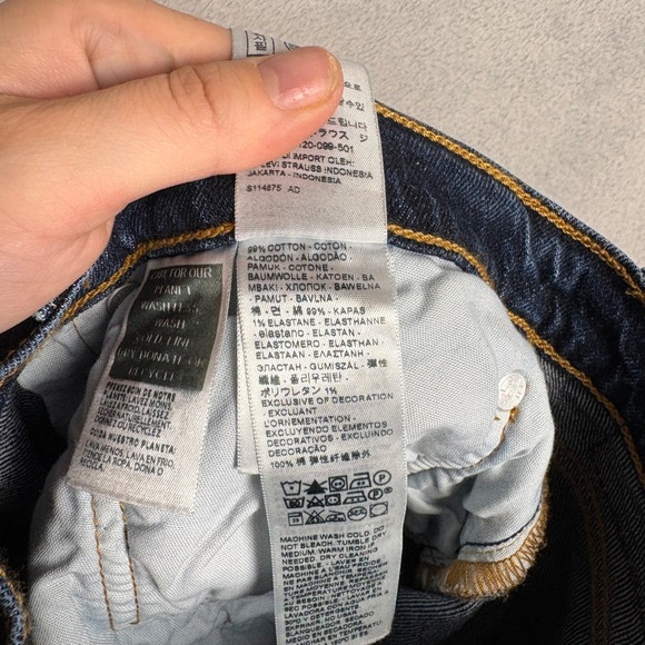 Levis Premium 501 Original Fit Womens Jeans Dark Wash Straight Leg W33 L32 12501 - Picture 6 of 7